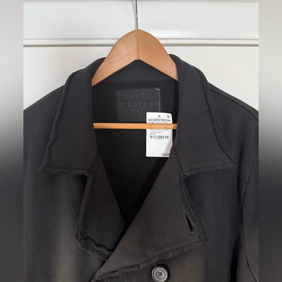 New! Frank & Eileen Mini Belfast Knit Sweatshirt Blazer Jacket Solid Black Large - Picture 5 of 11